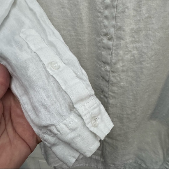 Saks Fifth Avenue White Linen Shirt Dress Size S - Picture 4 of 10